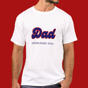 Papa Retro Rot und Blau, benutzerdefiniertes Jahr T-Shirt