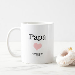 Papa, rosa Herz, Single Foto Custom Kaffeetasse