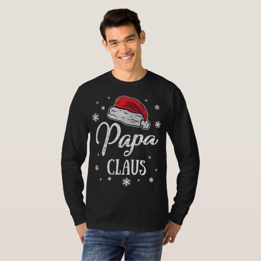 Papa Santa Claus Weihnachten Vater Matching Family T-Shirt (Vorne ganz)
