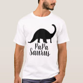 Papa Saurus Brontosaurus-Silhouette T-Shirt (Vorderseite)