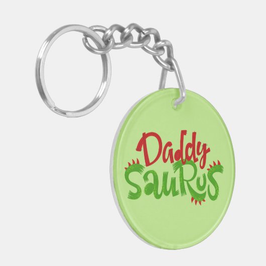 Papa Saurus Dinosaur Schlüsselanhänger (Vorderseite links)