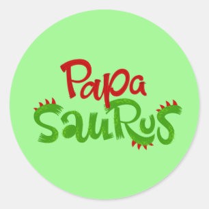 Papa Saurus Graphic Runder Aufkleber