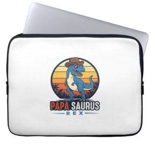 Papa Saurus Rex Cowboy Dinosaur Vintage Shirt_1 Laptopschutzhülle