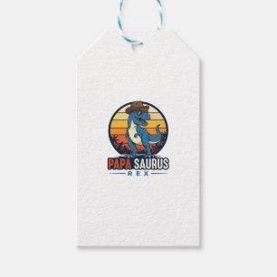 Papa Saurus Rex Cowboy Dinosaur Vintage T-Shirt_1 Geschenkanhänger