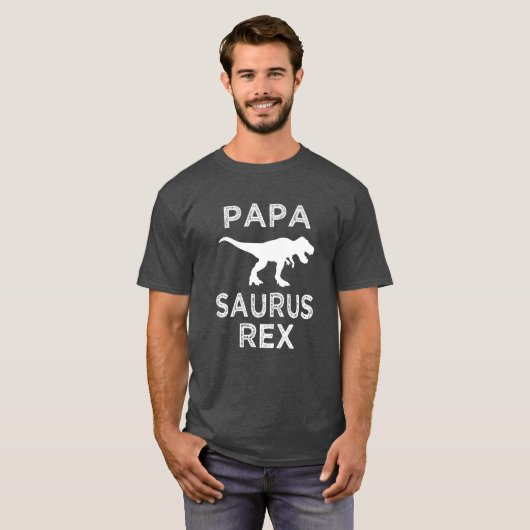Papa Saurus Rex der Dino-Shirt lustiger Männer T-Shirt (Vorne ganz)