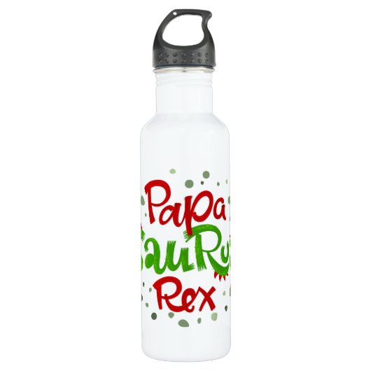 Papa Saurus Rex Edelstahlflasche (Vorderseite)