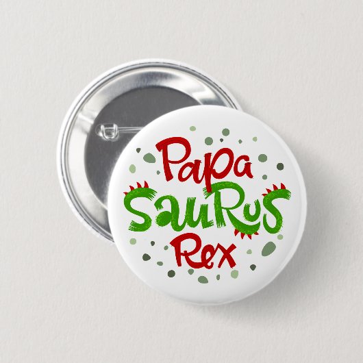 Papa Saurus Rex Graphic Button (Vorne & Hinten)