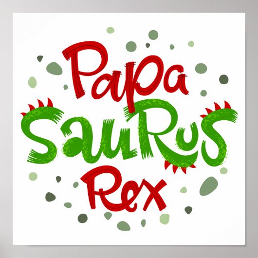 Papa Saurus Rex Graphic Poster (Vorne)