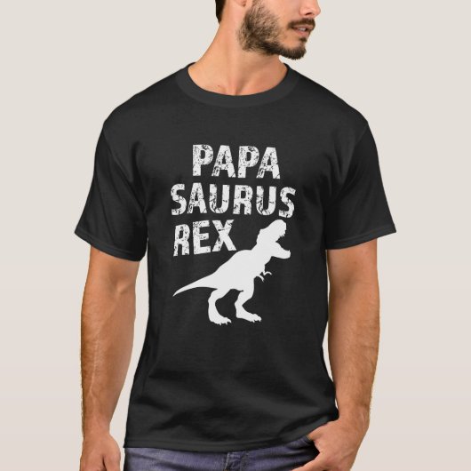 Papa Saurus Rex lustiges der Dino-T-Shirt der T-Shirt (Vorderseite)