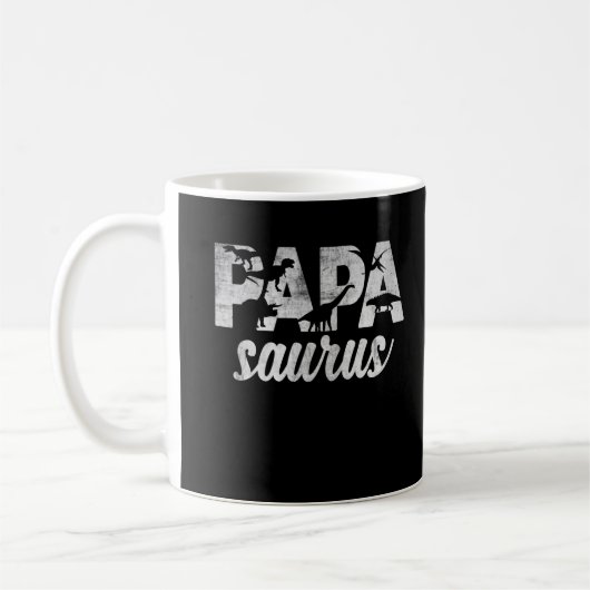 Papa Saurus Trex Vater Dinosaur Vater Kaffeetasse (Links)