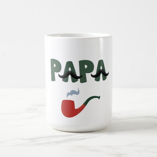Papa Schnurrbart Vater Tag weiß Kaffeetasse (Mittel)
