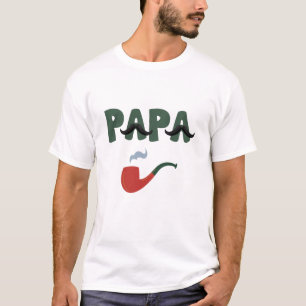 Papa Schnurrbart Vatertag weißes T-Shirt