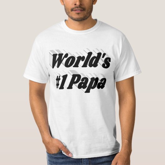 Papa-schwarzer Text T-Shirt (Vorderseite)