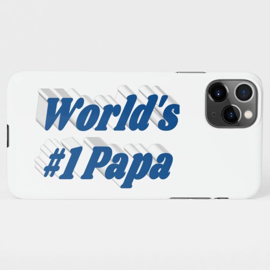 Papa Sea Blue Text iPhone Case Hülle (Rückseite (Horizontal))