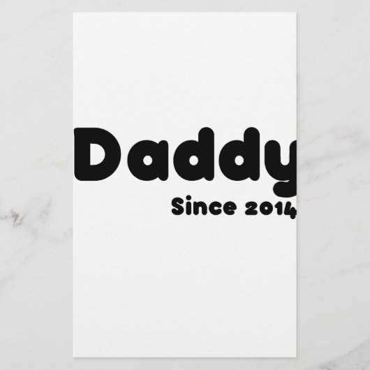 Papa seit 2014. Vatertagsgeschenk Briefpapier (Vorderseite)