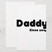 Papa seit 2014. Vatertagsgeschenk Briefpapier (Vorne/Hinten)