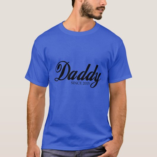 Papa seit 2015 Vatertagsgeschenk T-Shirt (Vorderseite)