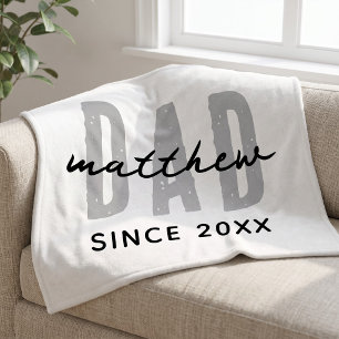 Papa seit 20XX Modern Einfach Sportlich Fleecedecke