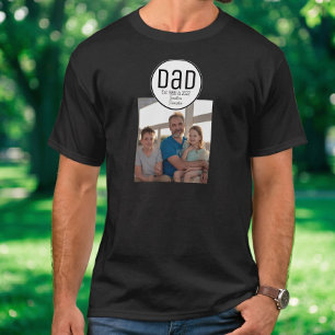 Papa seit Foto Modern Fette Einfache Kinder Namen T-Shirt