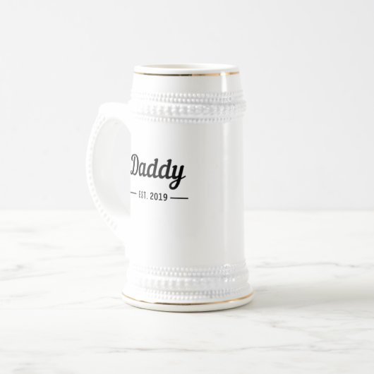 Papa seit Jahr Text Bierglas (Vorderseite Links)