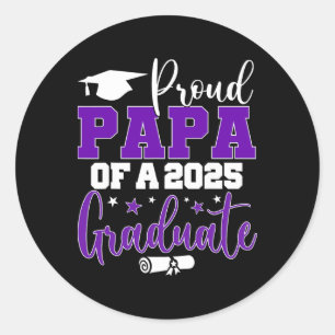 Papa Senior 2025 Proud Papa of a Cl of 2025 Gradua Runder Aufkleber