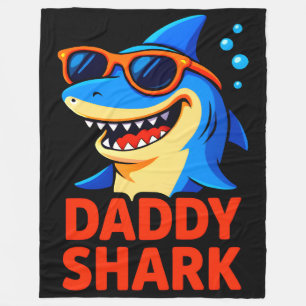 Papa Shark Vatertag Geschenke Fleecedecke