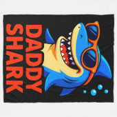 Papa Shark Vatertag Geschenke Fleecedecke (Vorderseite (Horizontal))