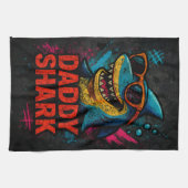 Papa Shark Vatertag Geschenke Geschirrtuch (Horizontal)