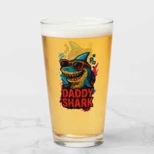 Papa Shark Vatertag Geschenke Glas