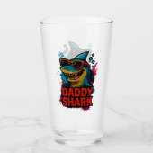 Papa Shark Vatertag Geschenke Glas (Vorderseite)