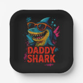 Papa Shark Vatertag Geschenke Pappteller (Vorderseite)