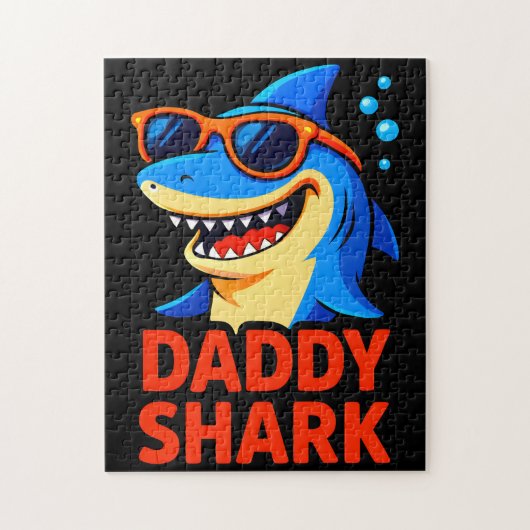 Papa Shark Vatertag Geschenke Puzzle (Vertikal)