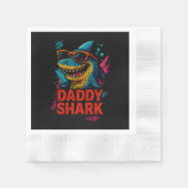 Papa Shark Vatertag Geschenke Serviette (Vorderseite)