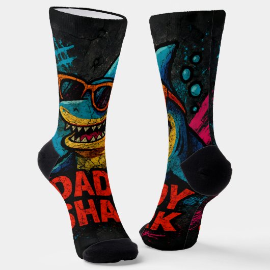 Papa Shark Vatertag Geschenke Socken (Gewinkelt)
