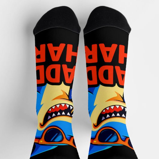 Papa Shark Vatertag Geschenke Socken (Oben)