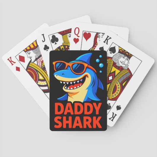Papa Shark Vatertag Geschenke Spielkarten (Rückseite)