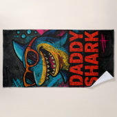 Papa Shark Vatertag Geschenke Strandtuch (Vorderseite)