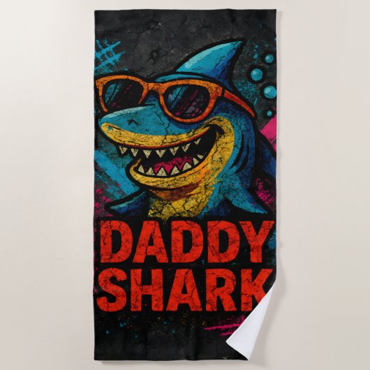 Papa Shark Vatertag Geschenke Strandtuch (Vorderseite)