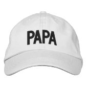 Papa Simple Trendy Moderne Typografie Custom Bestickte Baseballkappe (Vorderseite)