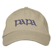 Papa Simple Trendy Moderne Typografie Custom Bestickte Baseballkappe (Vorderseite)