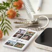 Papa-Skript| Grandchildren Foto Grid Collage Schlüsselanhänger (Vorderseite rechts)