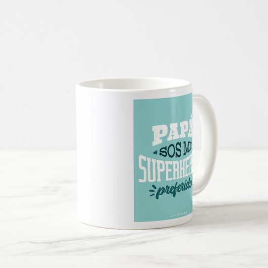 Papa Sos Mi Superheroe Preferido Spanische Väter Kaffeetasse (VorderseiteRechts)