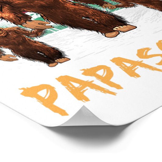 Papa Squatch Retro Bigfoot Vater Sasquatch Yeti Fa Poster (Ecke)