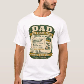 Papa-Stellenbeschreibung Vatertag Familienpflichte T-Shirt