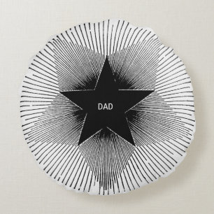 Papa strahlt groovy vintage retro Vibes Geburtstag Rundes Kissen