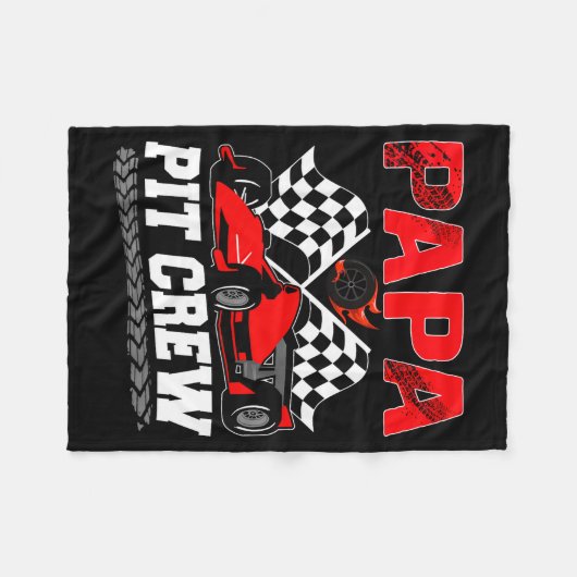 Papa T Crew Racing Family Race Car Birthday Boy Fleecedecke (Vorderseite (Horizontal))