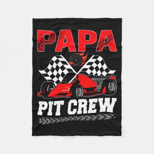 Papa T Crew Racing Family Race Car Birthday Boy Fleecedecke (Vorderseite)