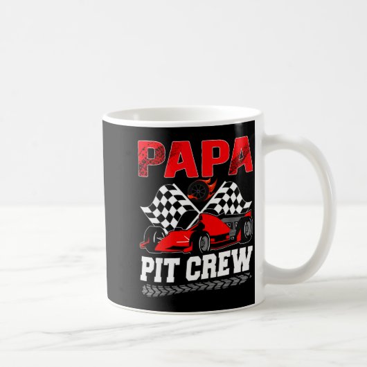Papa T Crew Racing Family Race Car Birthday Boy Kaffeetasse (Rechts)