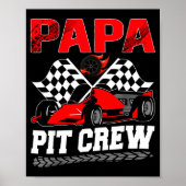 Papa T Crew Racing Family Race Car Birthday Boy Poster (Vorne)