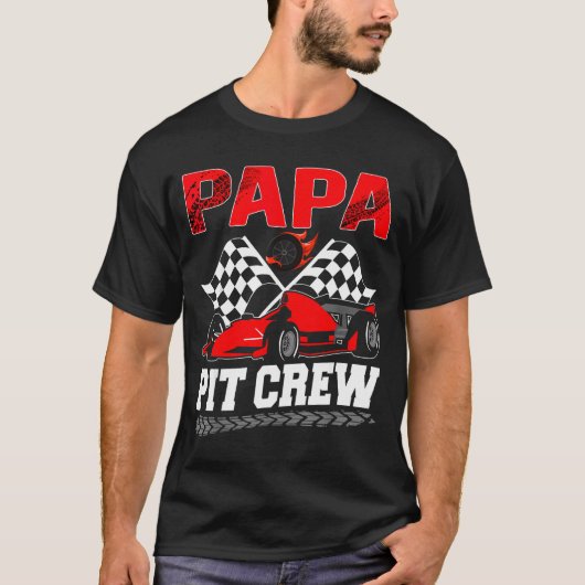 Papa T Crew Racing Family Race Car Birthday Boy  T-Shirt (Vorderseite)
